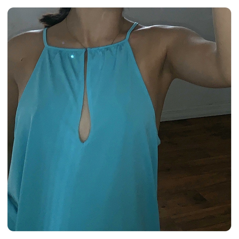 Gorgeous Aqua Sleeveless Blouse